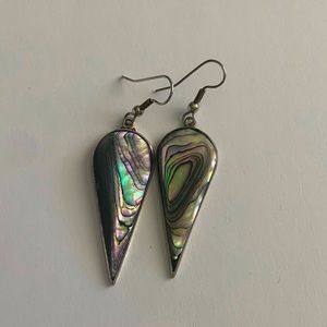 Vintage Alpaca Mexico Abalone Teardrop earrings